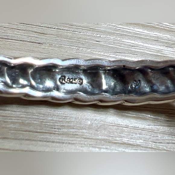 Vintage Designer Signed Sterling Carolyn Pollack Silver Twisted Cuff Bracelet - Picture 7 of 11